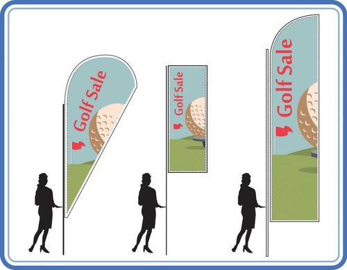Golf sale flags banners - golf, poles
